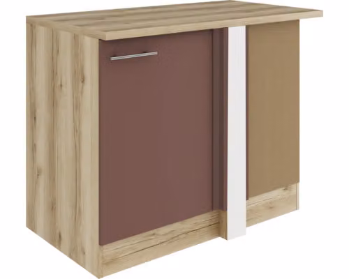 Base angolare Optifit Bari407 LxPxH 110 x 60 x 84,8 cm rosso ruggine opaco smontato Cerniera reversibile KUBA UELG106-9+
