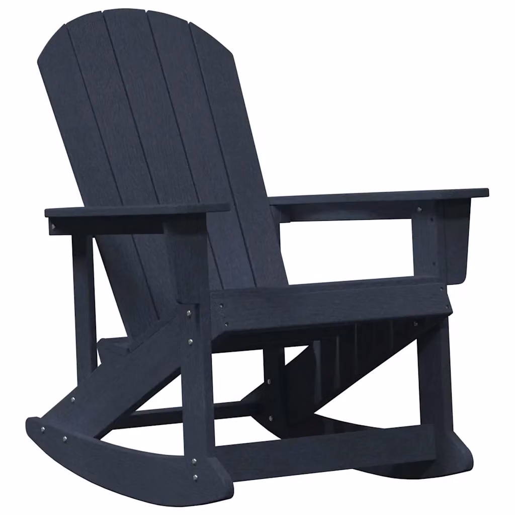 Poltrona a dondolo Adirondack vidaXL blu navy in plastica per giardino e terrazzo – 2