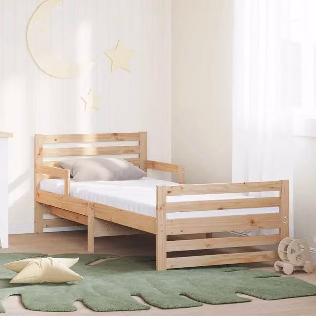 Struttura letto con materasso allungabile Marrone 80 x 200 cm 3385955