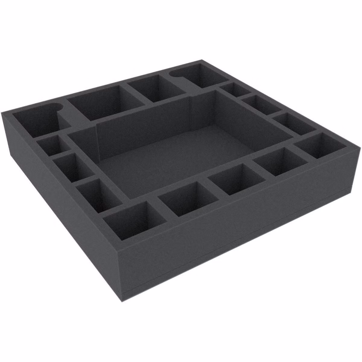 Inserto in schiuma a 16 scomparti, 295x295x60 mm, per giochi da tavolo
