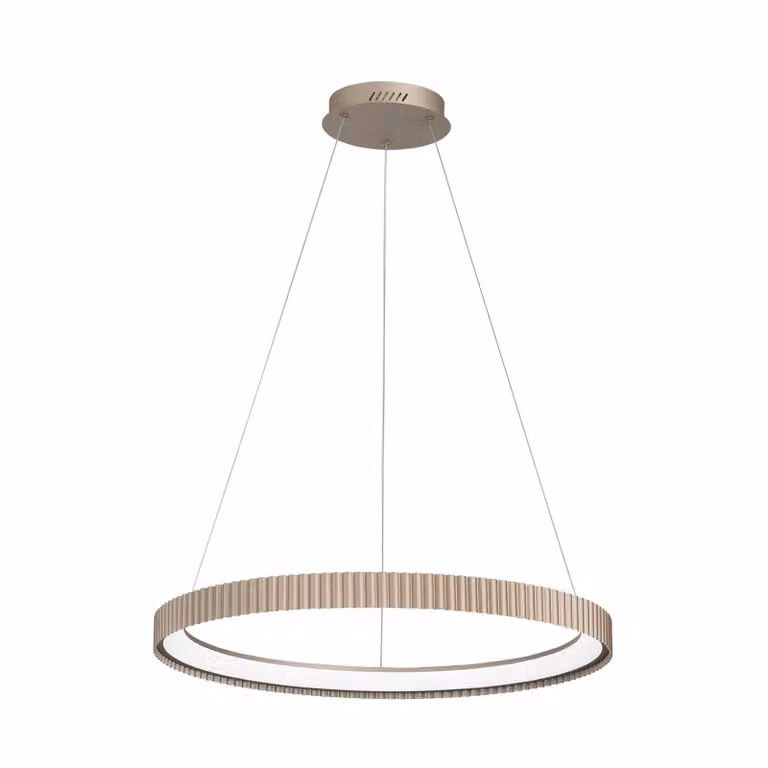Luce Ambiente Design Lampada LED a sospensione Niike, color oro, Ø 70 cm, metallo, CCT Niike, Ottone / Oro, Soggiorno / Sala da pranzo, Metallo, Moderno