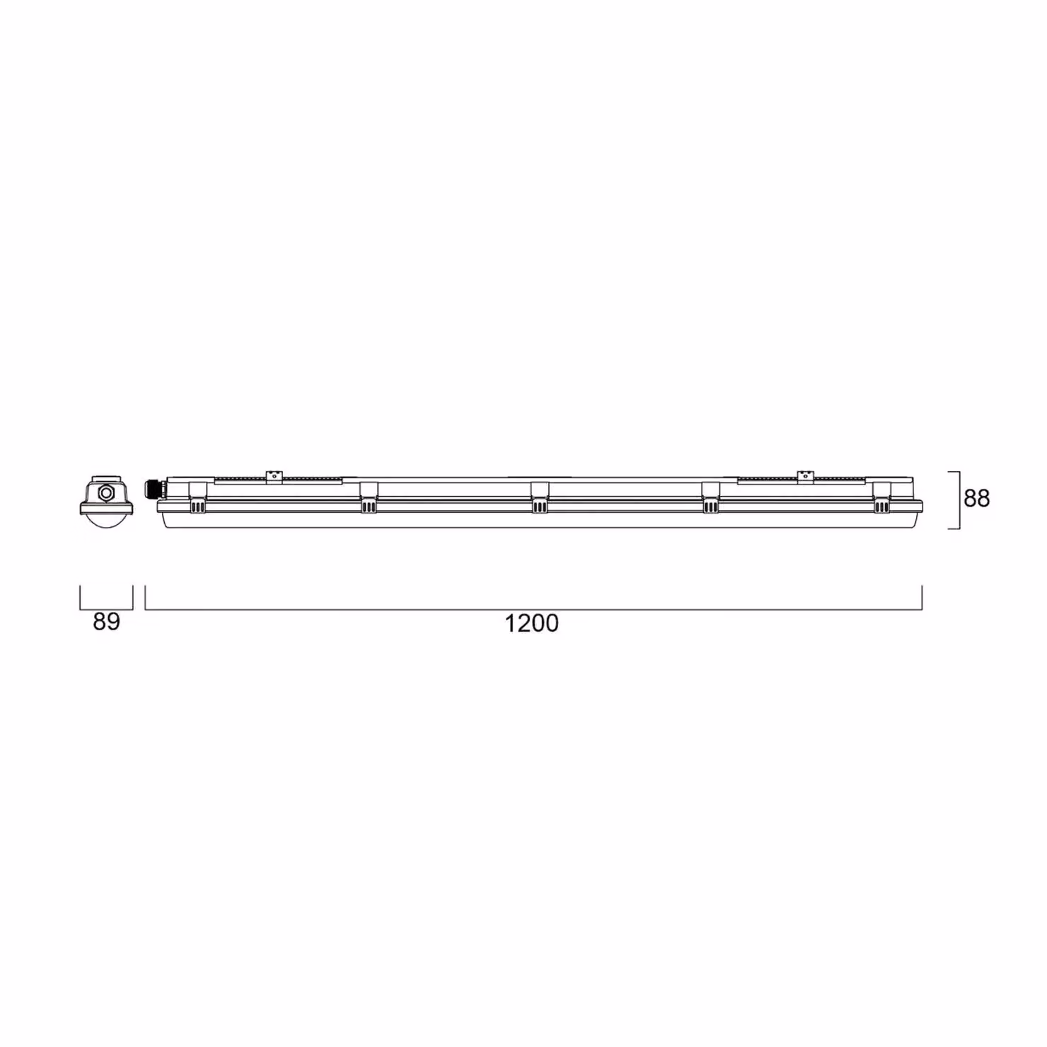 Sylvania Lampada convessa a LED RESISTO, grigio chiaro, 120 cm, 17 W, 840 IP66 RESISTO, Alluminio / Grigio / Zincato, Plastica, Plafoniera