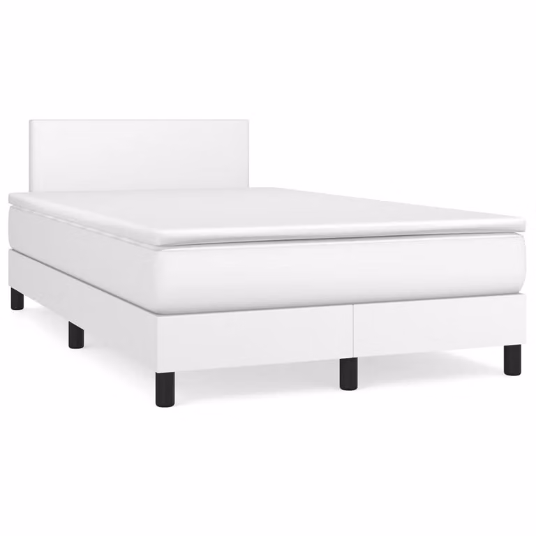 Giroletto a Molle con Materasso Bianco 120x200 cm in Pelle finta