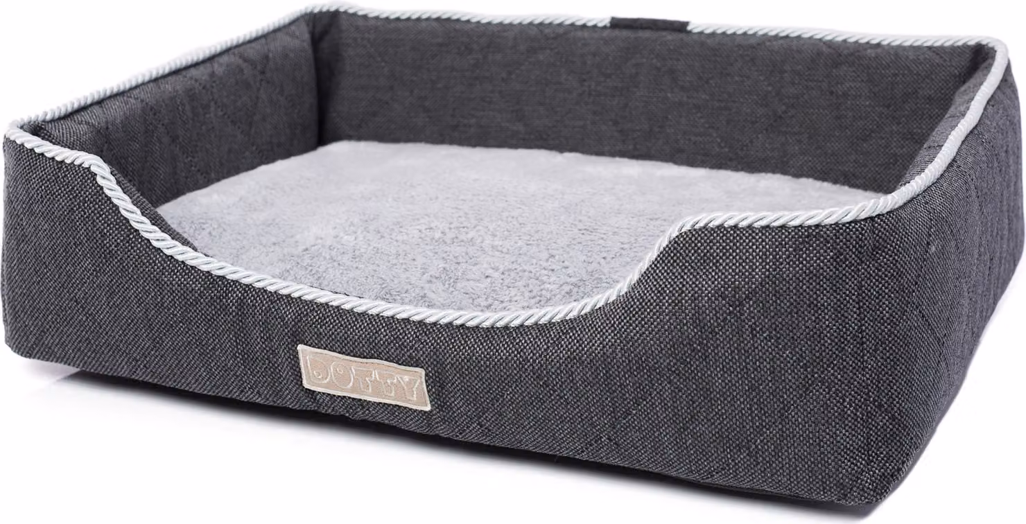 DOTTY Posto letto per cani Divano per cani Letto per gatti Accogliente letto per animali domestici Letto in peluche per cani di piccola e media taglia, grigio, taglia M (65 cm x 50 cm)