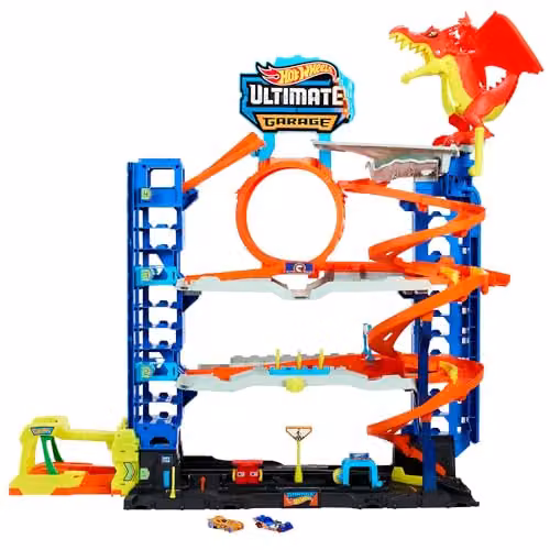 Hot Wheels City Garage delle Acrobazie Set Pista e 2 Veicoli Die-Cast
