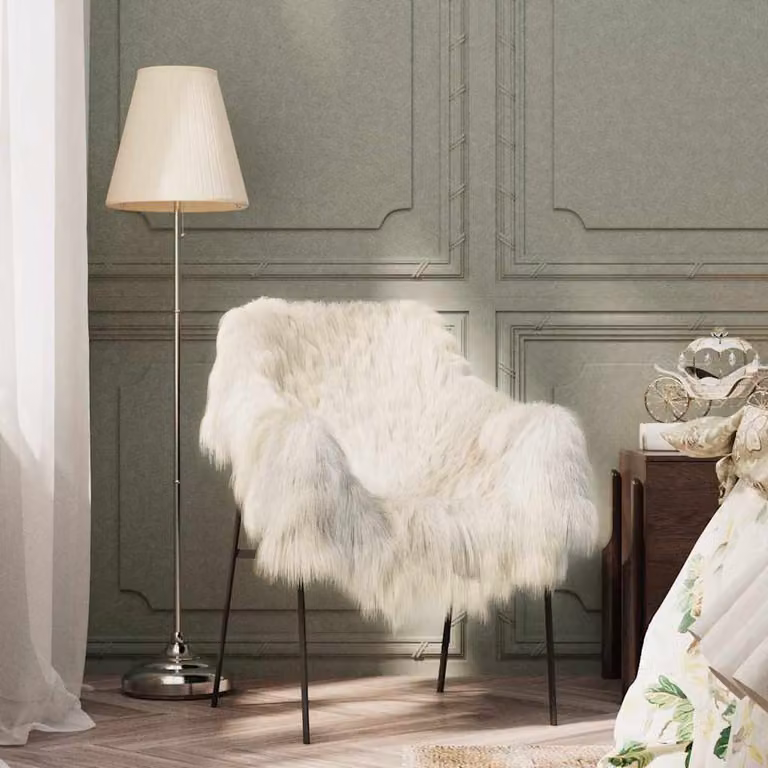 Pelle di montone vera vidaXL colore crema L: 60-70 cm x P: 90-100 cm