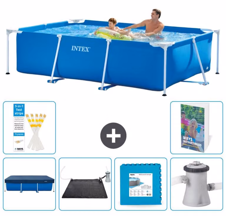 Piscina fuori terra rettangolare - 260x160x65 cm - composta da 5 elementi, modello S99