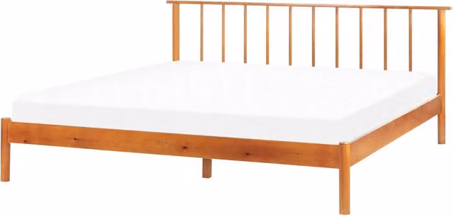 Letto Beliani in legno di pino marrone con stile scandinavo L/P/H: 180 x 200 x 86 cm