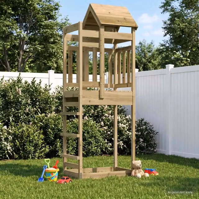 Torre da Gioco Marrone Legno Massello Impregnato 3417201