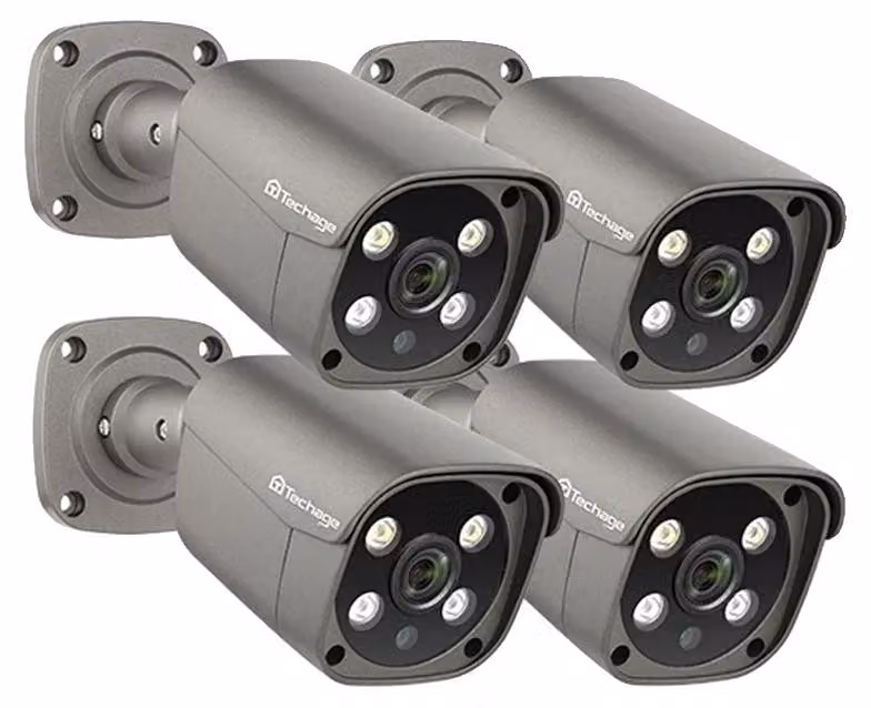 Telecamera di sorveglianza, 5 MP/8 MP, audio bidirezionale, 4 telecamere POE da 5 MP