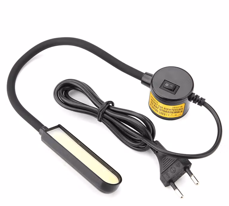 Lampada da lavoro a LED da 6W, con base magnetica e luce regolabile, spina europea, 110-265 V