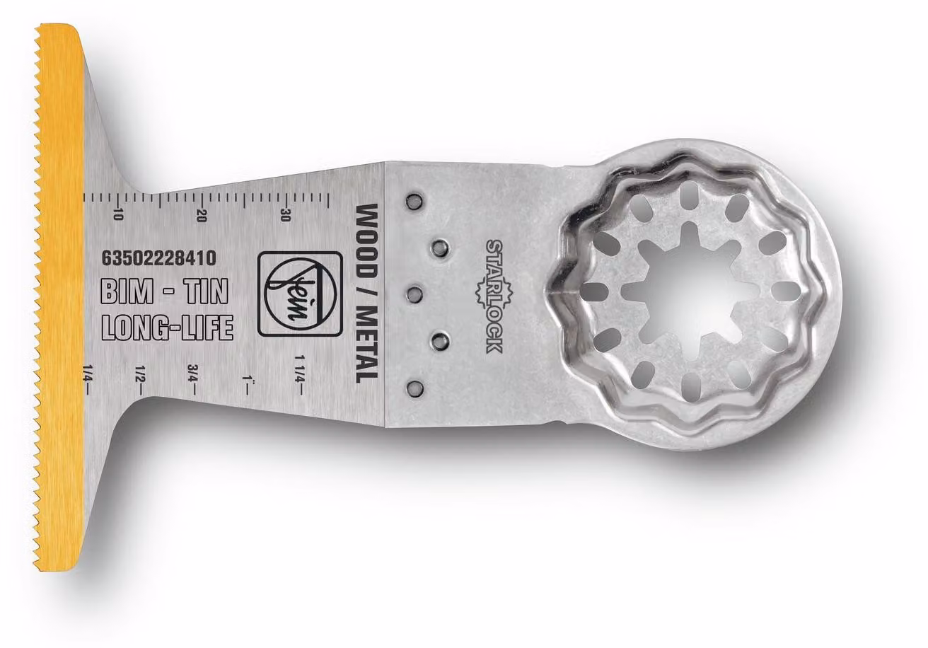 Lama bi-metallica Fein E-Cut con rivestimento TiN, lunghezza 50 mm, larghezza 65 mm, confezione da 5 | 63502228430