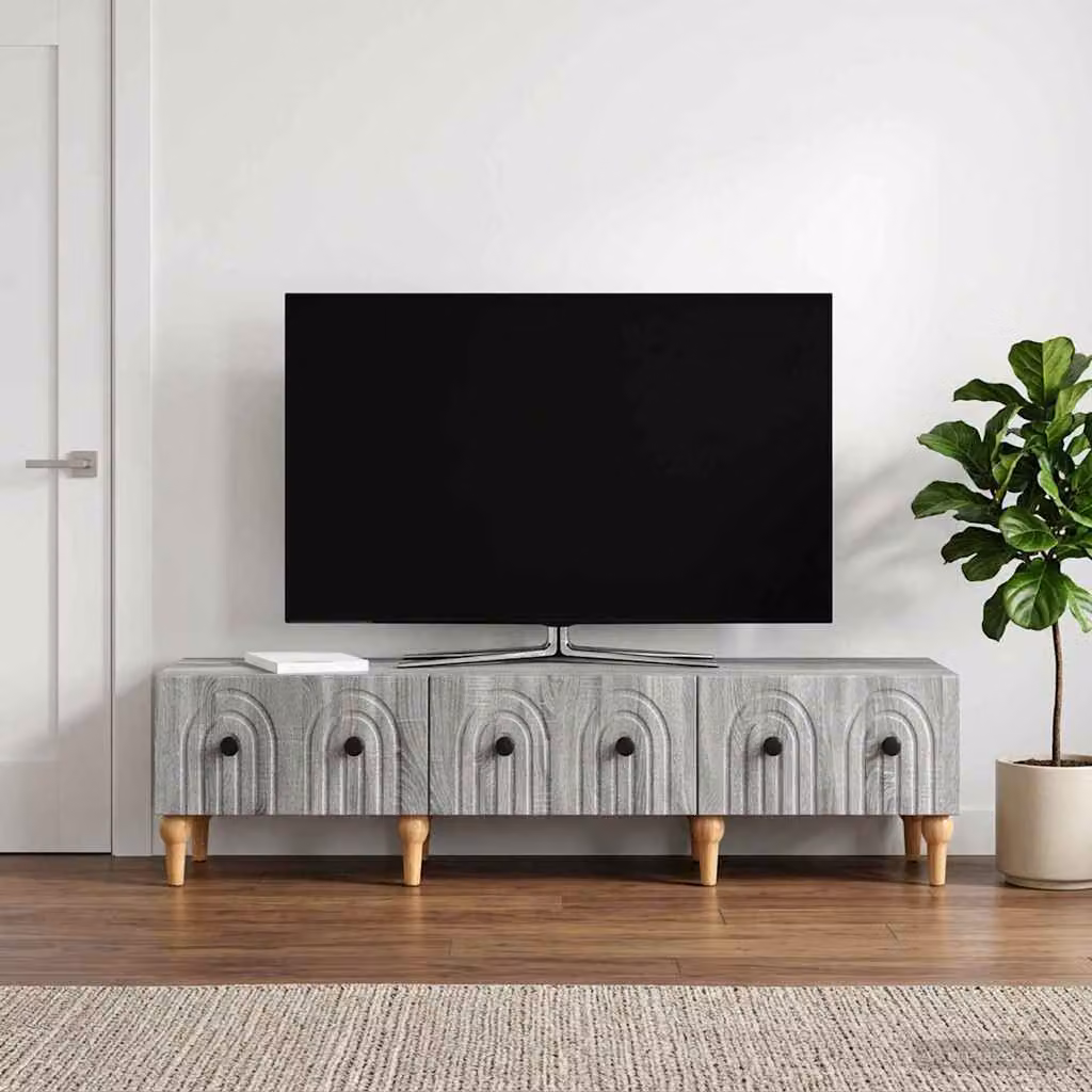 Mobile TV moderno vidaXL in legno ingegnerizzato grigio, L 147 x P 34,5 x H 30 cm