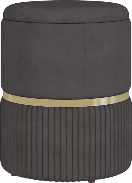 Pouf Contenitore e Poggiapiedi HOMCOM in Velluto Grigio con Coperchio Rimuovibile, L/P/H: 36 x 36 x 44 cm