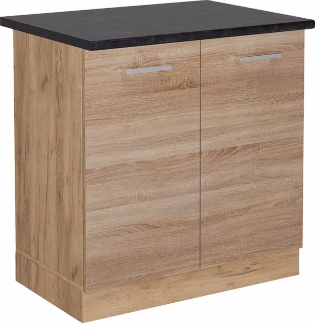 Mobile lavello cucina R-Line Sonoma/Rovere dorato 80 cm, PL Antracite Vicco