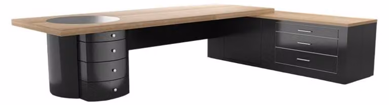 Scrivania con scaffale Tavolo Chef Exclusive Ufficio CEO Legno Moderno Studio