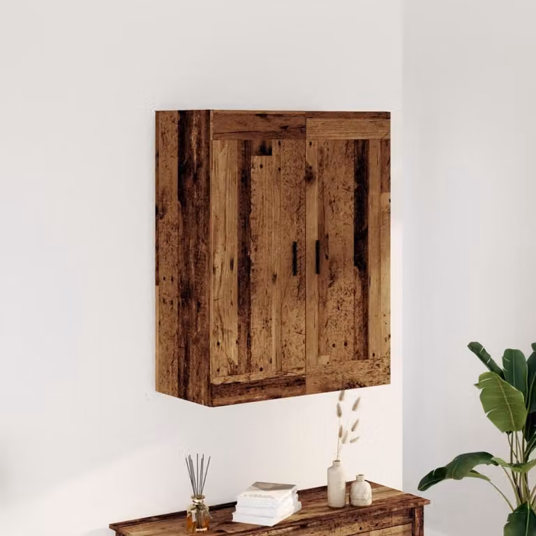 Mobile a parete vidaXL in stile rustico color marrone, L: 69,5 cm, P: 34 cm, H: 90 cm