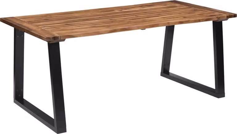 The Living Store Tavolo da pranzo in legno massiccio di acacia 180 x 90 cm