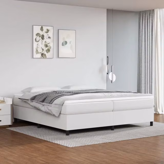 Struttura Letto Imbottita in Similpelle Bianco vidaXL L/P/H: 200 x 200 x 35 cm – 1