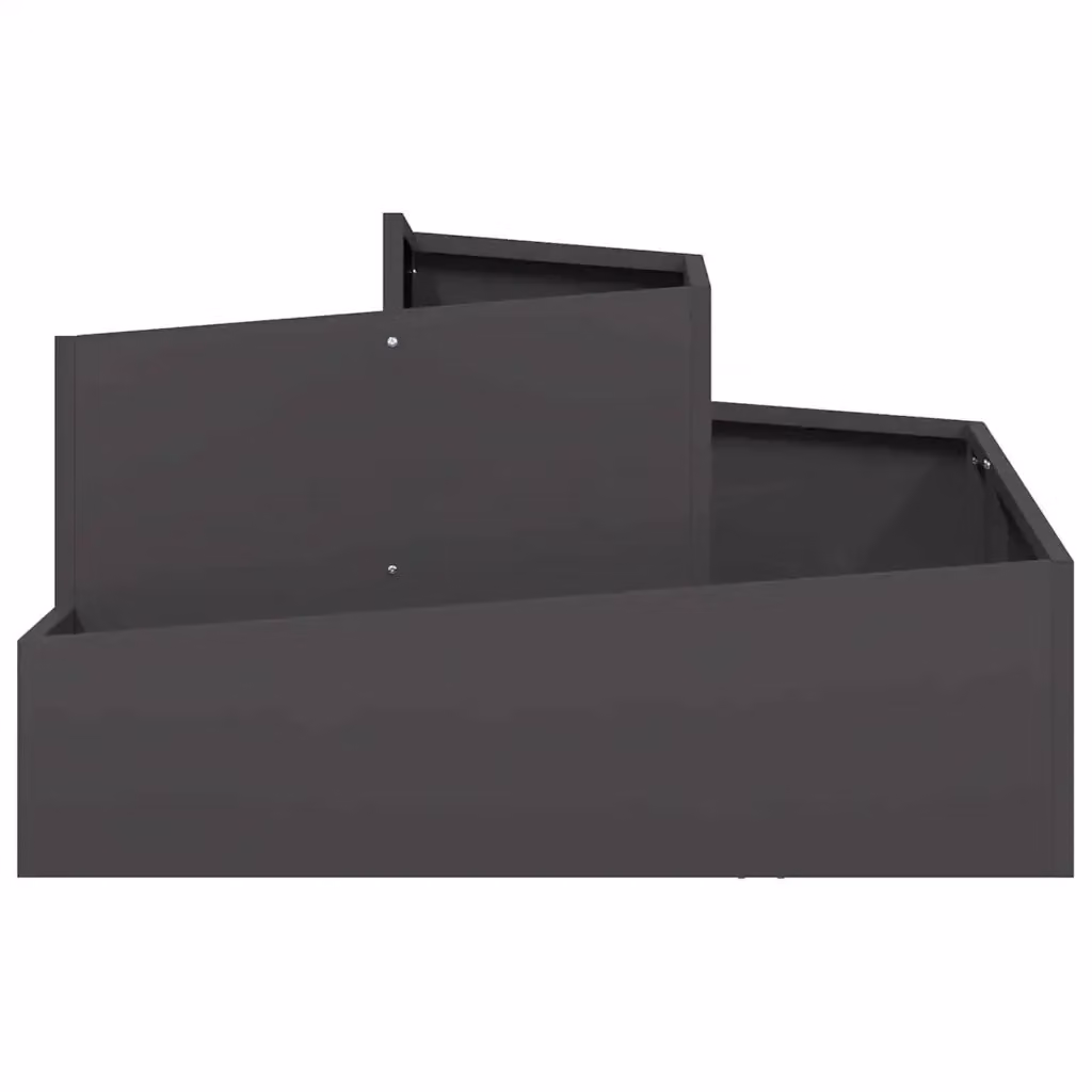 Fioriera da giardino moderna in acciaio nero stile industriale HELLOSHOP26 L: 80 cm, P: 80 cm, H: 50 cm – 2