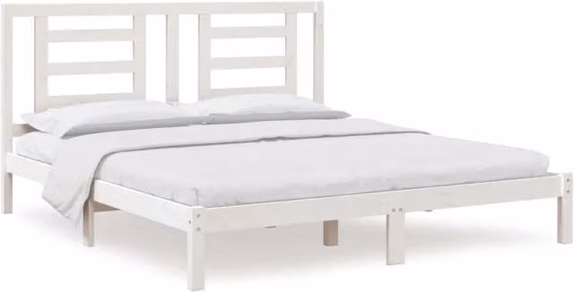 Letto matrimoniale Super King DESIGN IN in legno massello di pino bianco laccato L/P/H: 180 x 200 x 185,5 cm