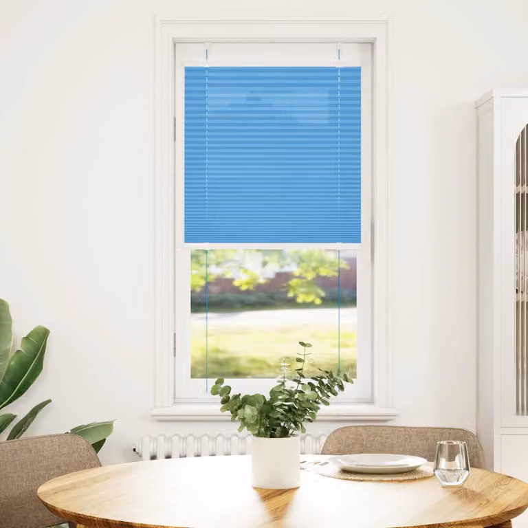 vidaXL Tenda Plissettata Blu 65x100 cm Larghezza Tessuto 64,4 cm