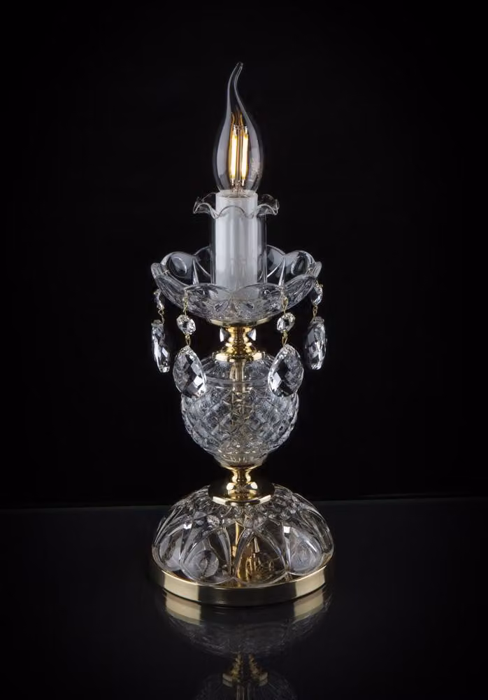 Tischleuchte Tisch Lampe Leuchten Kronleuchte Kristall Lampen Antik Stil Leuchte