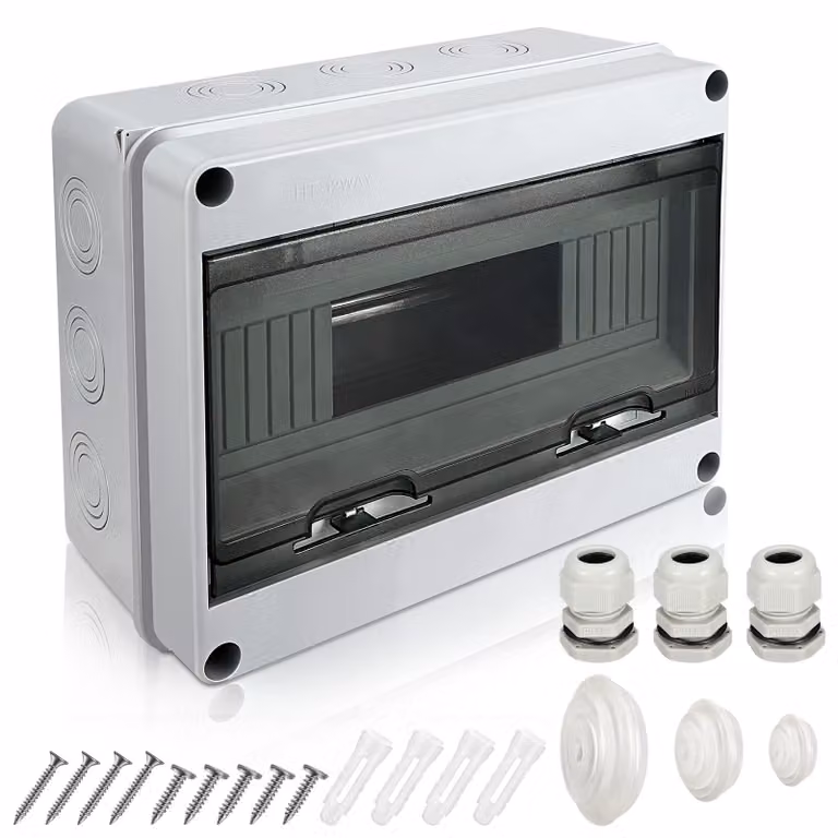Quadro di distribuzione, da incasso, grado di protezione IP65, con 1 fila per 12 moduli