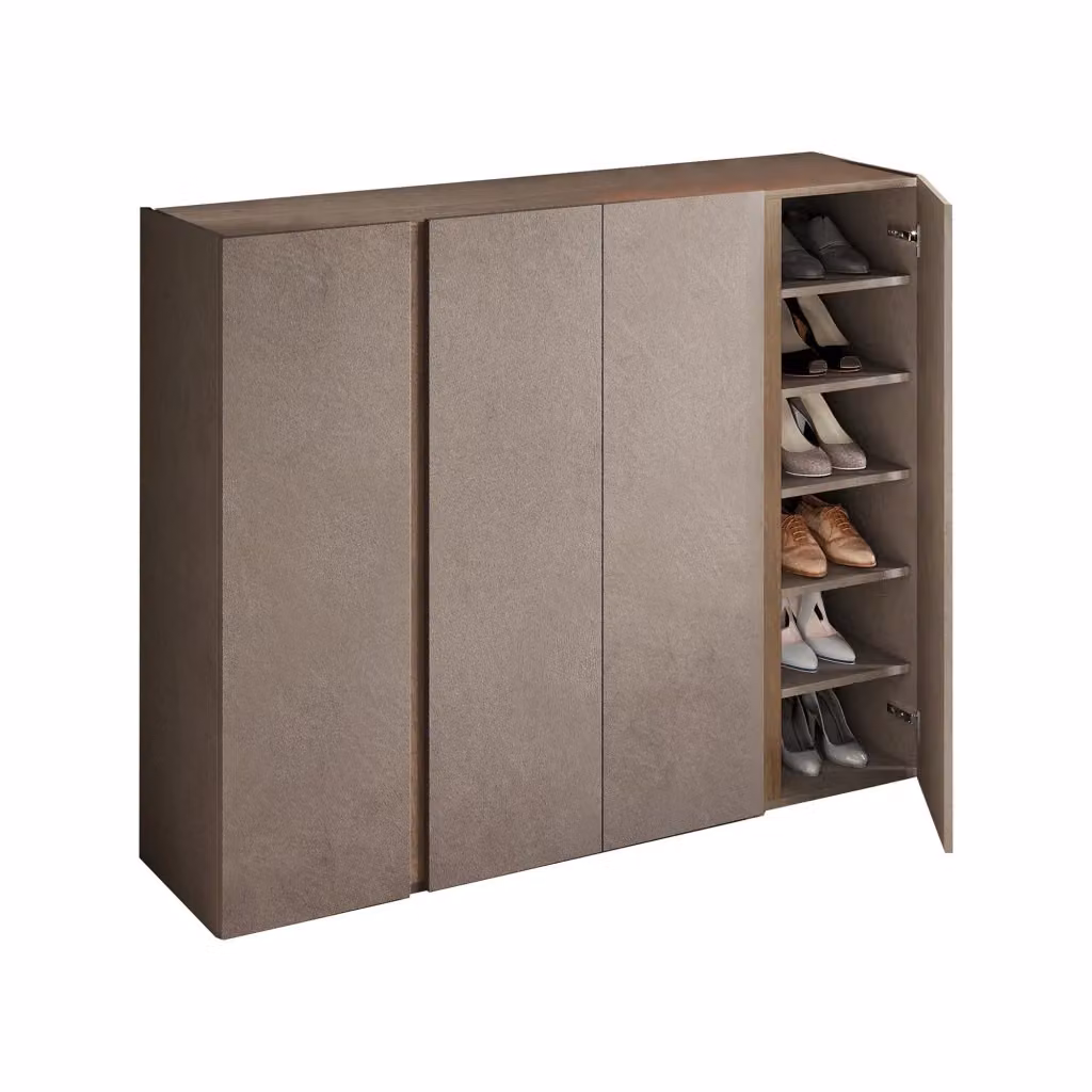 Madia Nebbiuno DMORA con 10 ripiani e ante a battente, colore Marrone Bronzo, L 140 cm x P 35 cm x H 111 cm – 2
