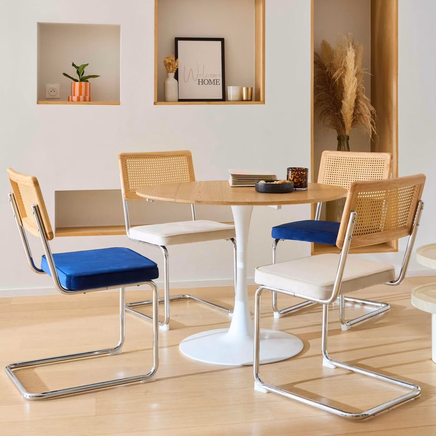 Tavolo da pranzo rotondo per 4 persone D100 cm legno - Oviala Darwin
