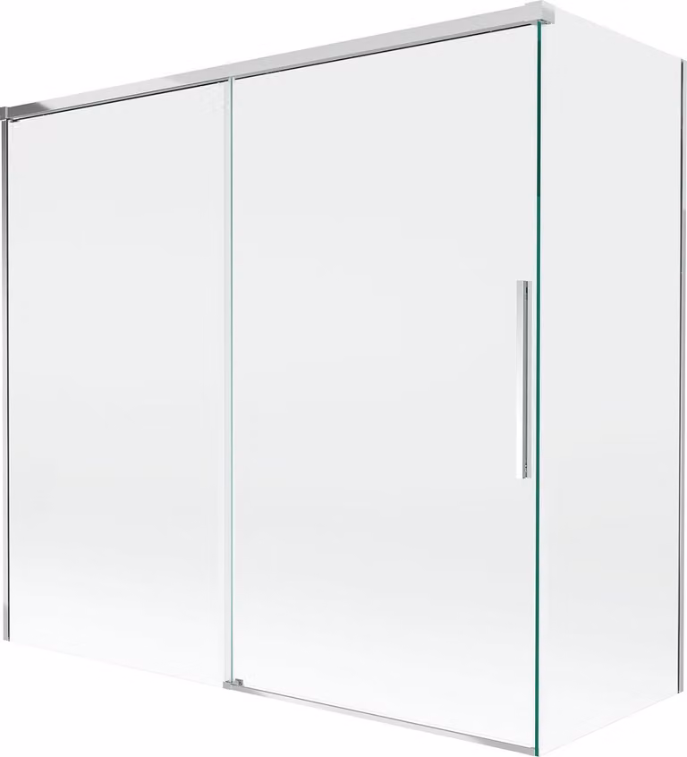 Mexen Rox paravento vasca da bagno a 2 ante scorrevole 170 + 75 x 150 cm, trasparente, cromo - 8C9-170-075-01-00