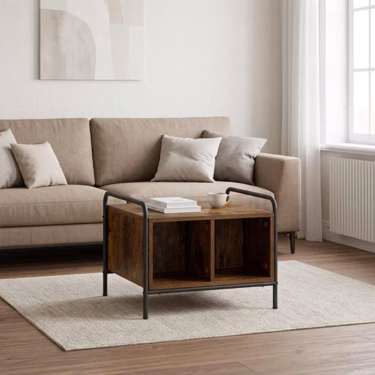 vidaXL Tavolino da salotto moderno in rovere fumo L 50 cm x P 49 cm x H 41 cm
