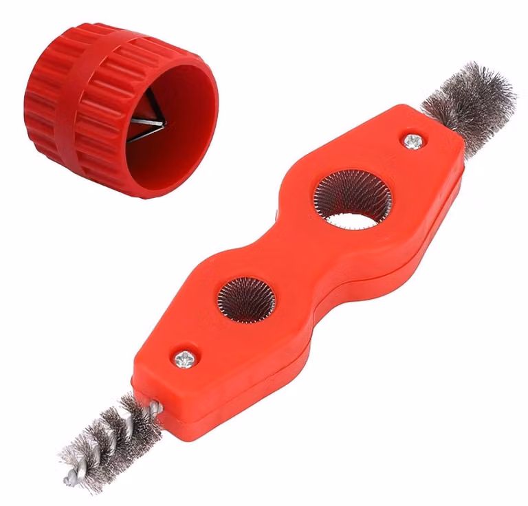 Spazzola per la pulizia dei tubi 4-in-1 - Acciaio inossidabile - Spazzola per la pulizia - Testa doppia - Adatta per tubi in PVC e cromati - Design compatto - Pulitore per tubi
