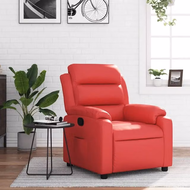 Poltrona reclinabile relax rossa in similpelle vidaXL – 1
