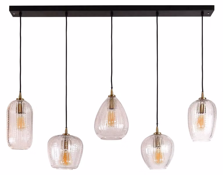 Lampada da soffitto FURNLUX Diamant nero e oro e vetro bianco 120 cm / Colore principale: oro / Dimensioni: 120 x 150 x 20 cm