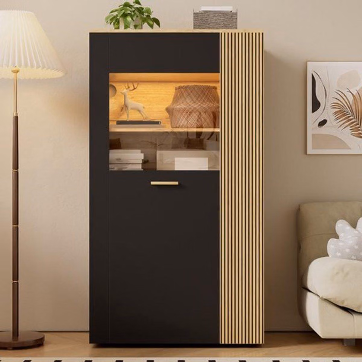 Mobilette per lavatrice - 80x40x146 cm - Organizer multifunzionale con illuminazione a LED