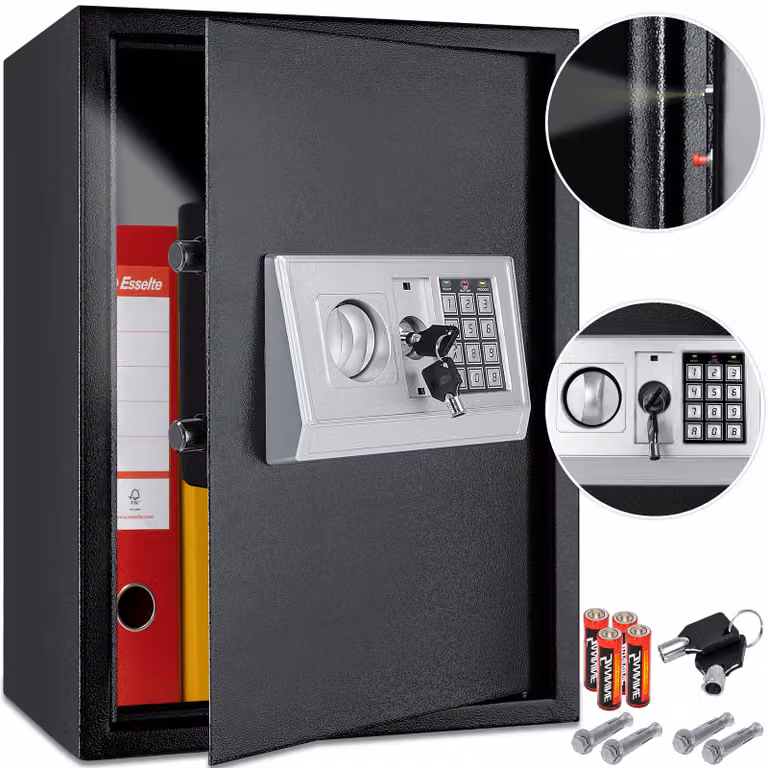 KESSER® Cassaforte elettronica da parete, dimensioni 50x35x34,5 cm
