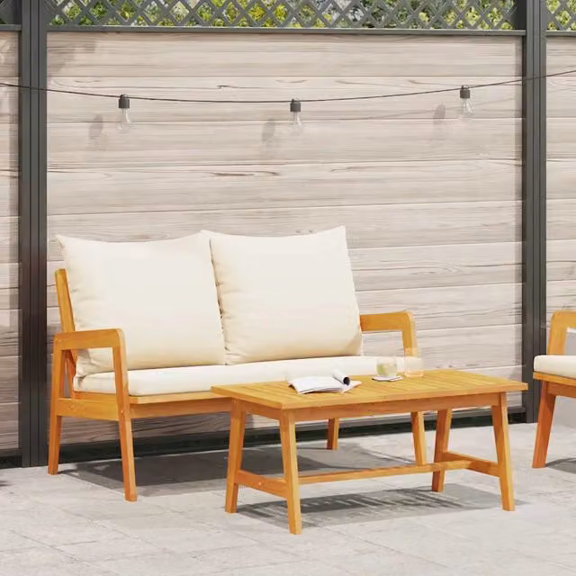 Set bistrot da giardino vidaXL in legno di acacia massello oliato marrone, L/P/H: 71 x 45 x 110 cm