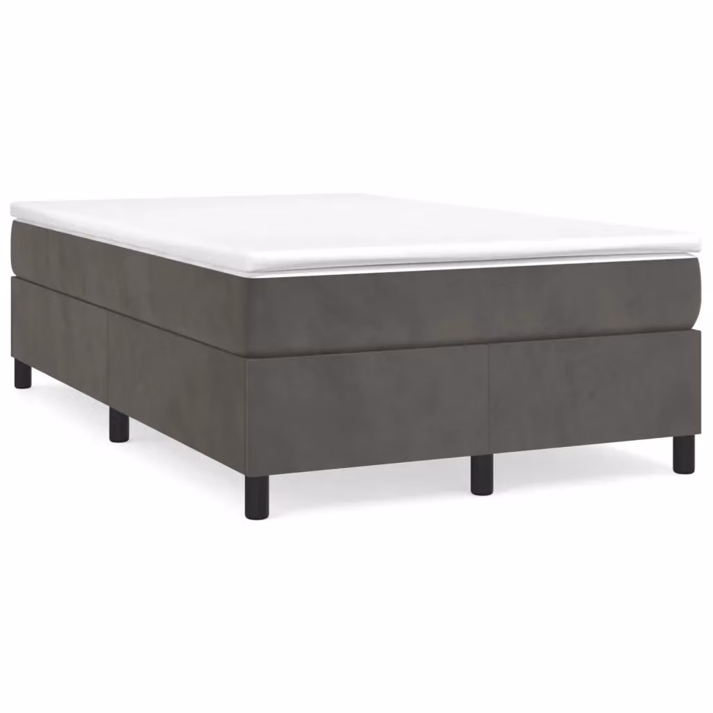 Letto Ibrido con Materasso e Struttura in Velluto Grigio e Bianco vidaXL L/P: 120 x 200 cm – 2