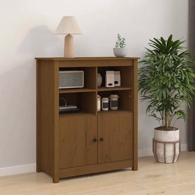 Credenza in legno massello di pino stile rustico vidaXL colore marrone L 83 cm, P 41,5 cm, H 100 cm