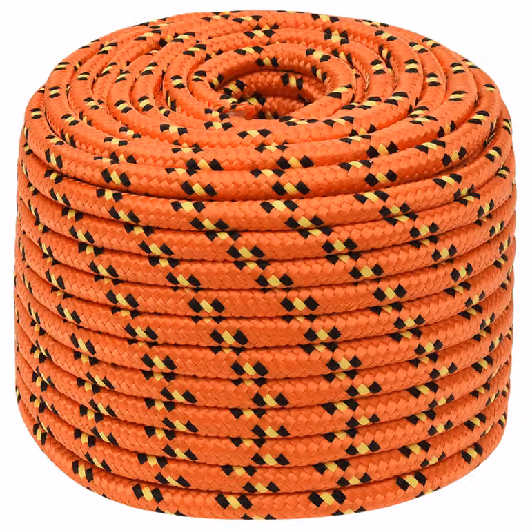 Corda multiuso vidaXL in plastica arancione, diametro 14 mm, lunghezza 250 m, carico massimo 1275 kg