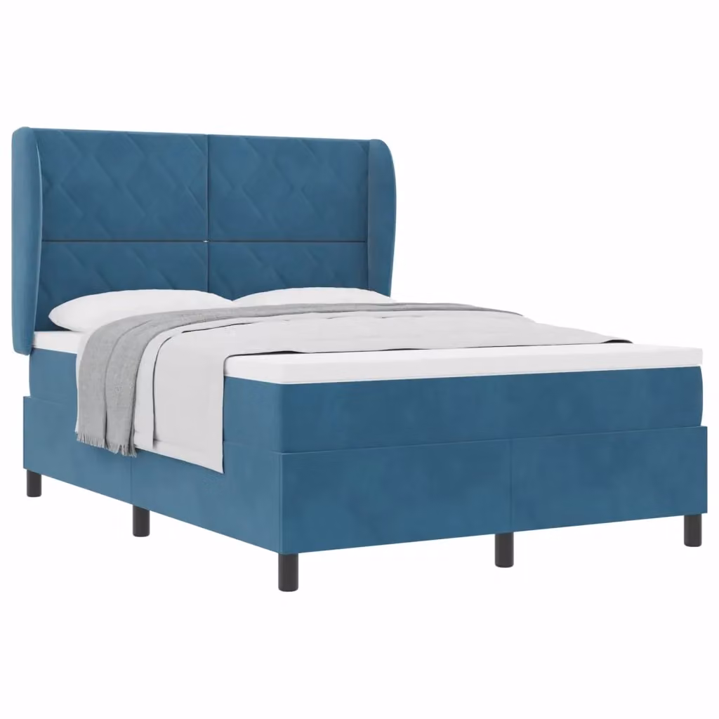 Letto ibrido con testiera in velluto blu vidaXL L: 200 cm, P: 160 cm – 2