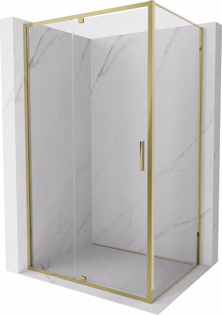 Mexen Exo cabina doccia ad anta battente 90 x 95 cm, trasparente, oro - 819-090-095-50-00