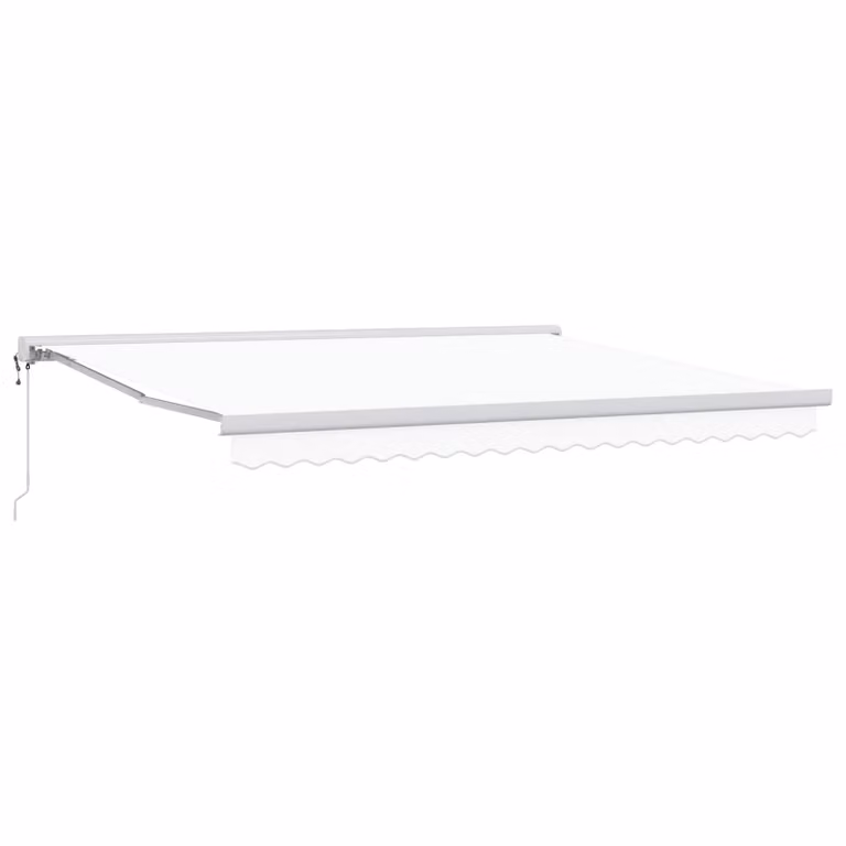 Tenda retrattile vidaXL con bracci pieghevoli in metallo e poliestere, Bianco, L: 400 cm x P: 300 cm