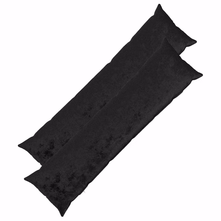 Set di 2 federe vidaXL HEERLEN in flanella nera, L 145 cm x L 40 cm