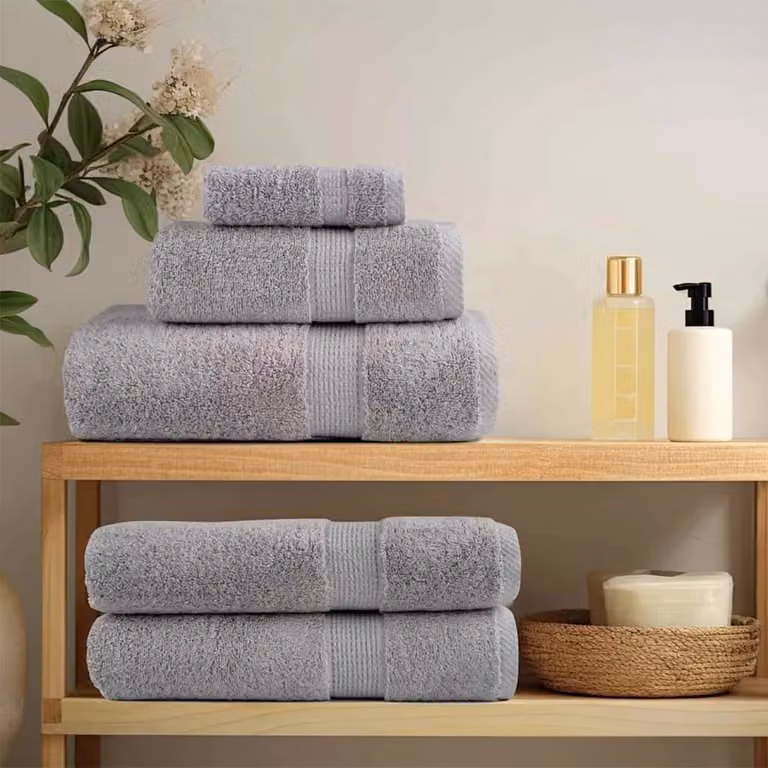 Set di 10 asciugamani per ospiti vidaXL SOLUND in cotone grigio, 15 x 21 cm, 550 gsm