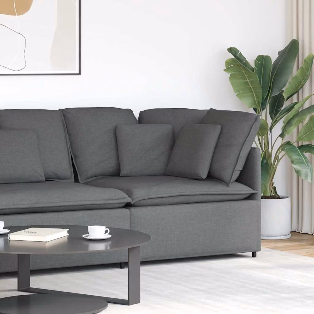 vidaXL Modulo Angolare Divano Modulare con Cuscini Grigio Scuro L: 100 cm