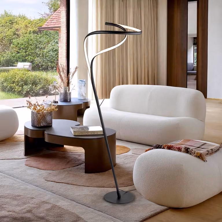 Schuller Valencia Lampada da terra a LED Danza, dimmerabile, Nero, Soggiorno / Sala da pranzo, Metallo, Moderno, Lampada LED da terra