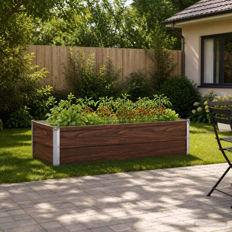 Letto rialzato da giardino vidaXL in metallo Nero L: 100 cm, P: 40 cm, H: 24 cm