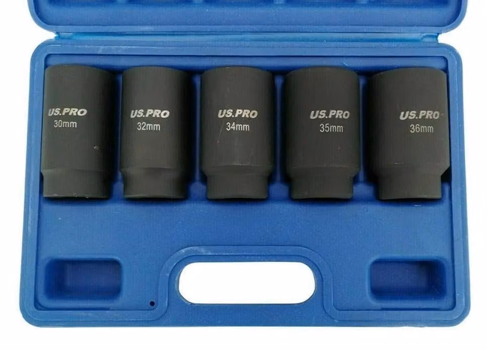 Set di bussole ad impatto da 1/2 di pollice, composto da 5 pezzi